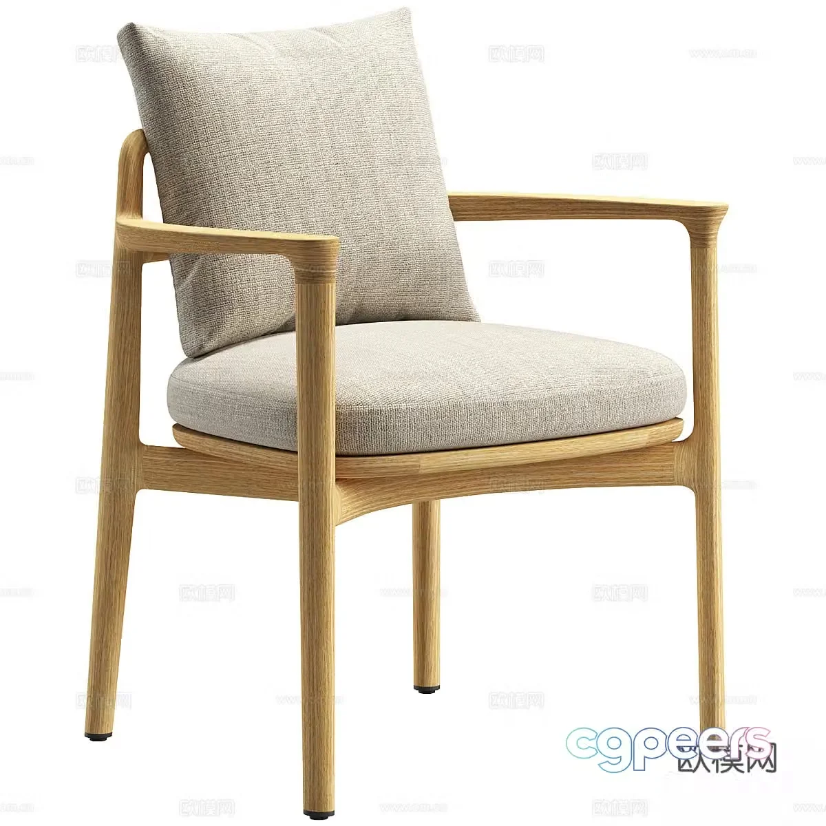 New Chinese style outdoor leisure chair 3d model
