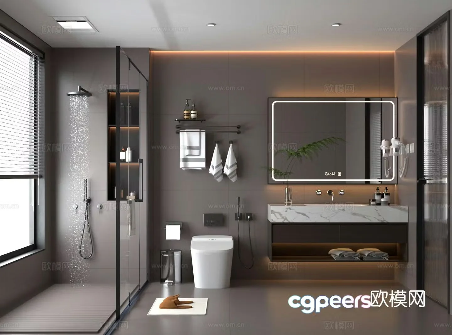 Modern bathroom bathroom 3d model