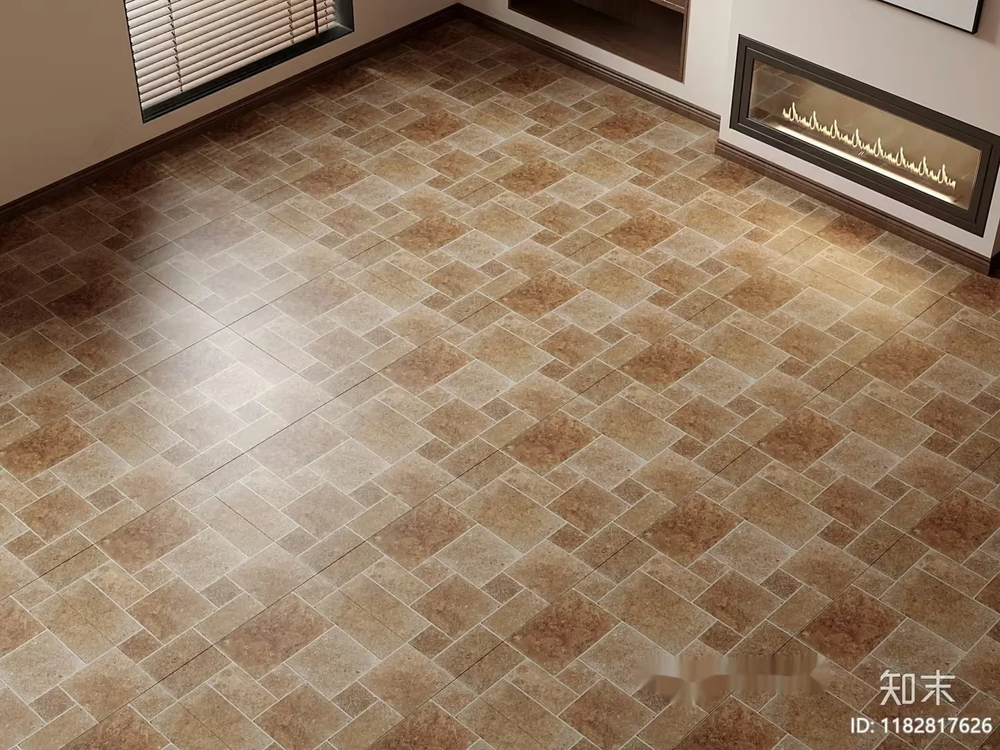 A Room With A Herringbone-Patterned Floor 3D Model – 8533 – VRAY Render