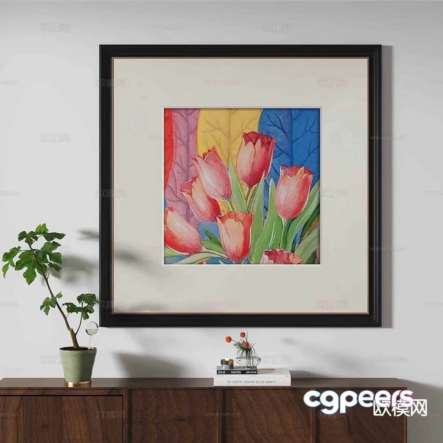 Wabi-sabi texture painting art painting decorative painting 3d model