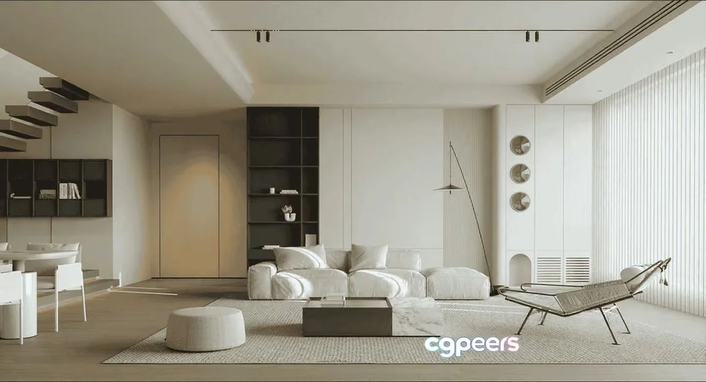 Modern Living Room 3D Model – 18084 – CORONA Render