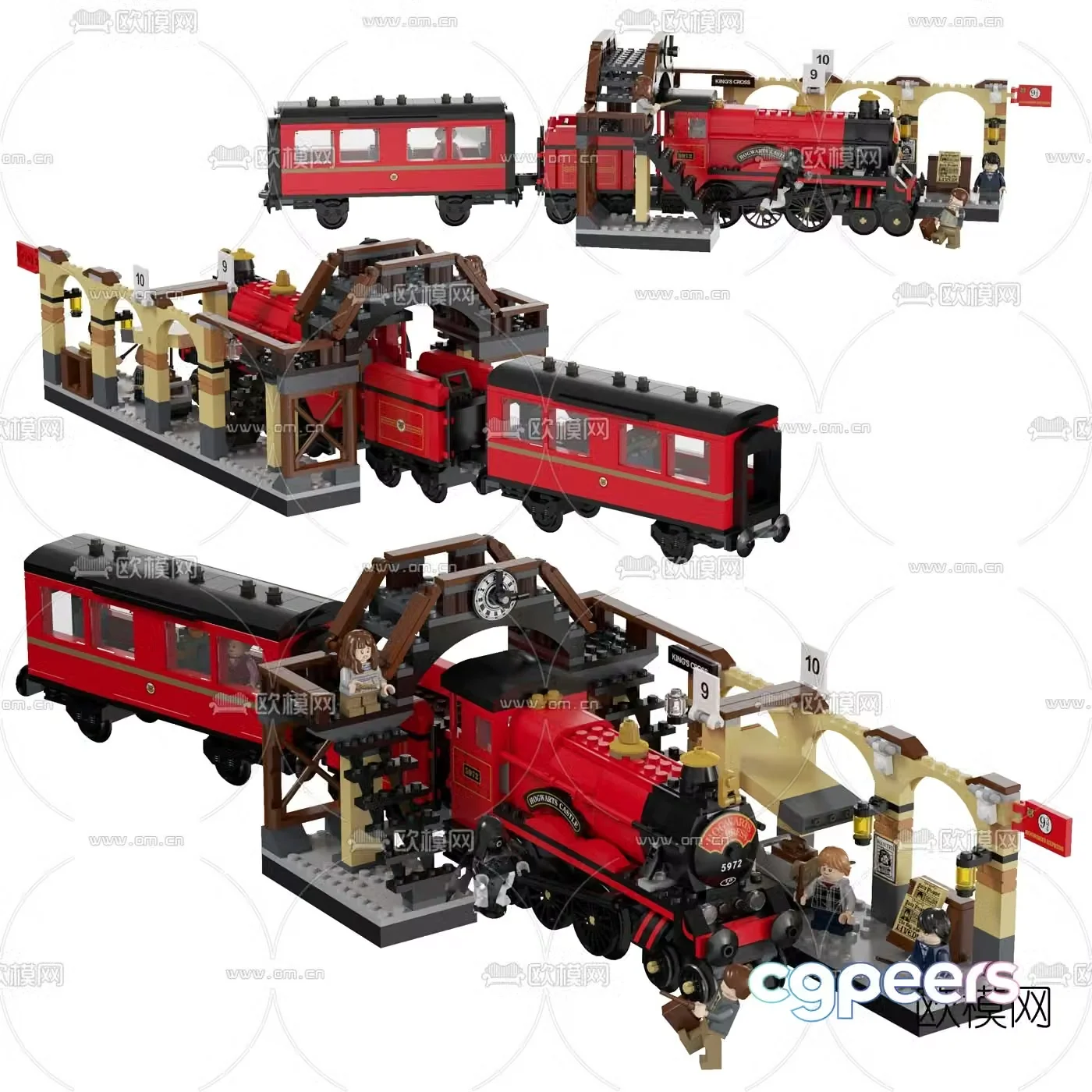 Modern toy express train 3d model