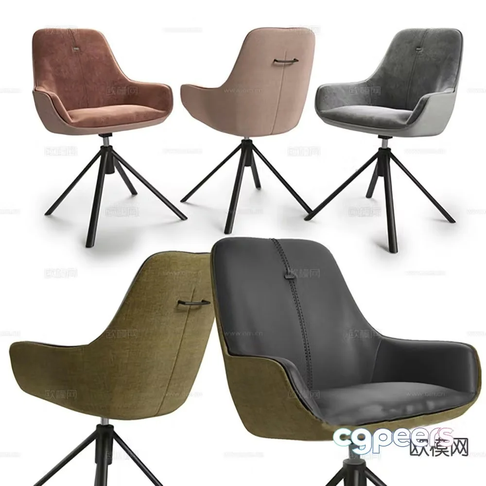 Modern single chair office chair computer chair class chair 3D model