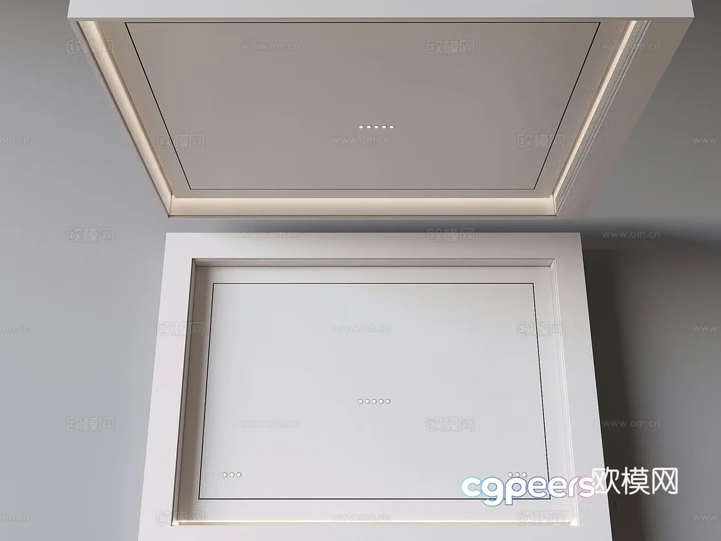 Ceiling without main light Square suspended ceiling 3D model