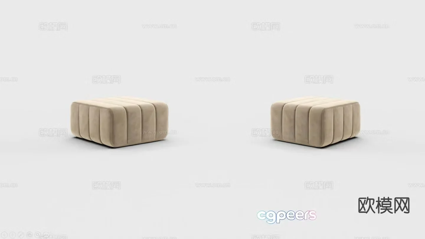 Modern sofa stool footrest stool 3d model