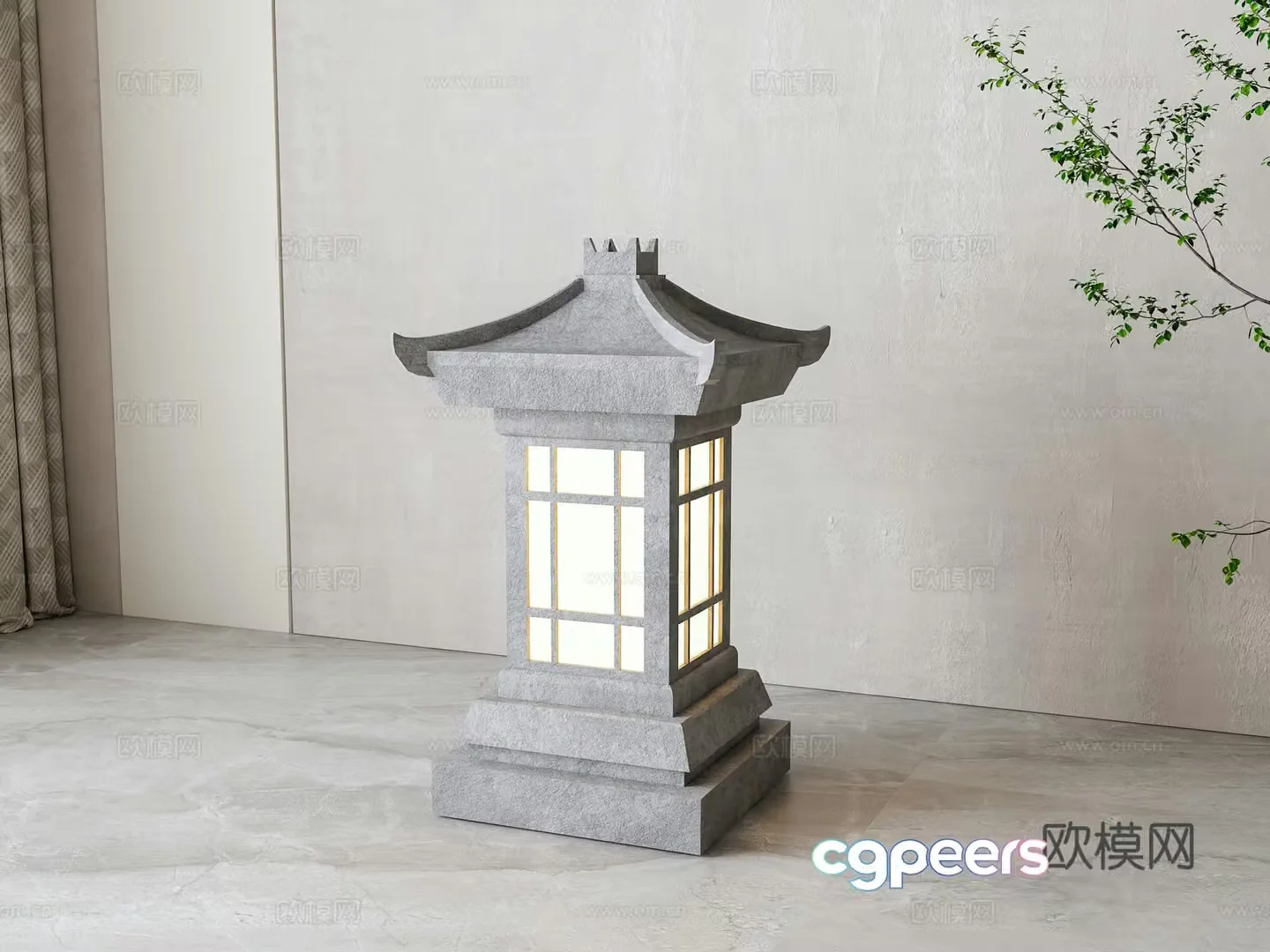 New Chinese style outdoor lamp stone lamp lawn lamp 3d model
