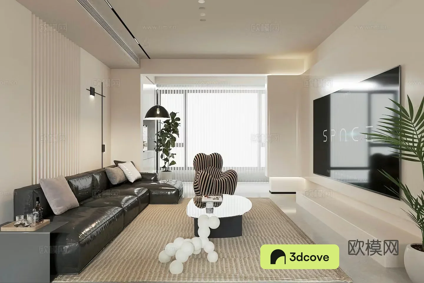 Modern home living and dining room sofa and coffee table combination leather sofa living and dining room without lights dining table and chairs