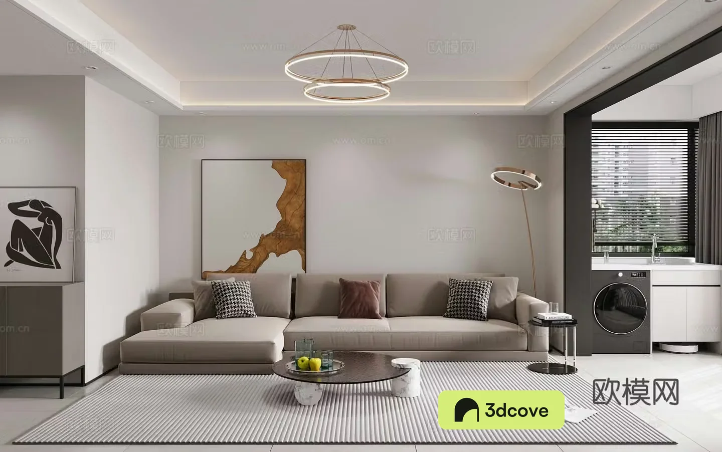 Modern living and dining room