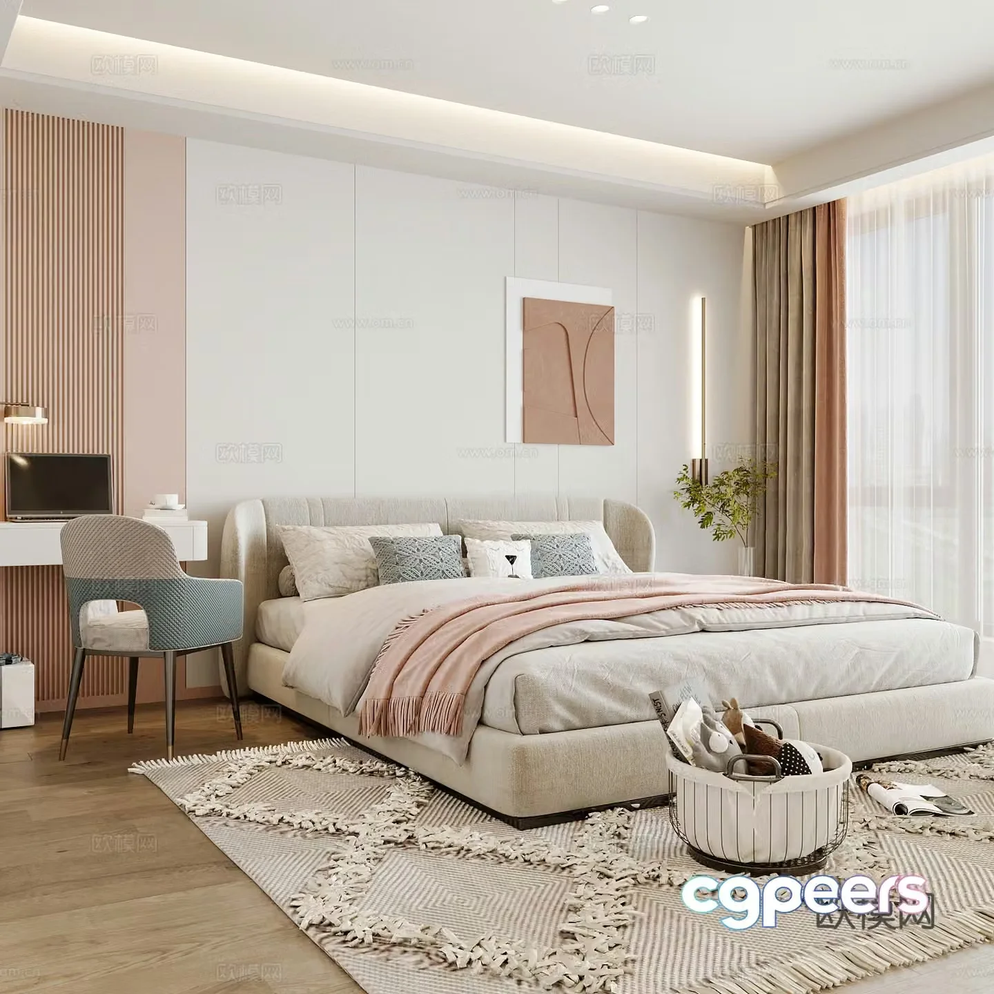 Modern children’s room girl’s room 3d model