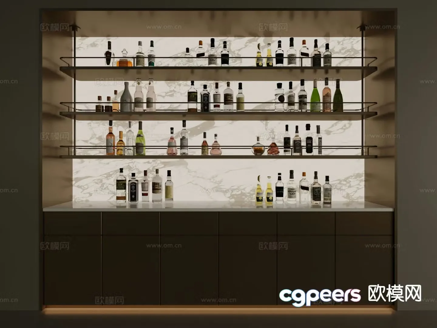 Modern wine cabinet 3d model
