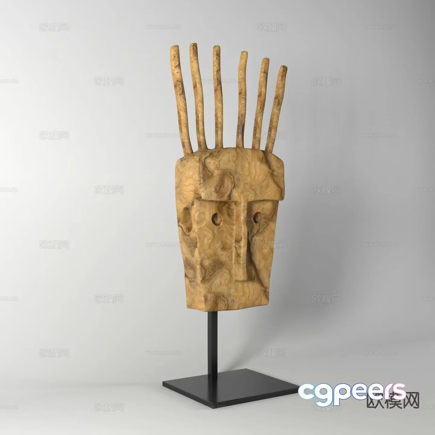 Medieval style abstract sculpture 3d model