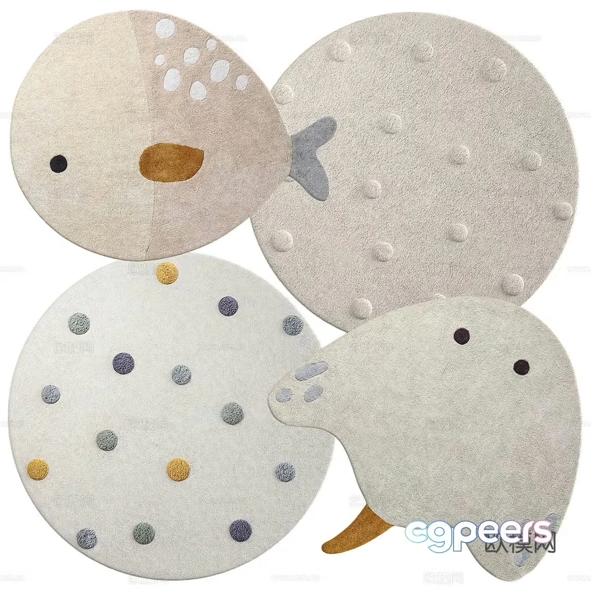 Modern children’s carpet 3d model