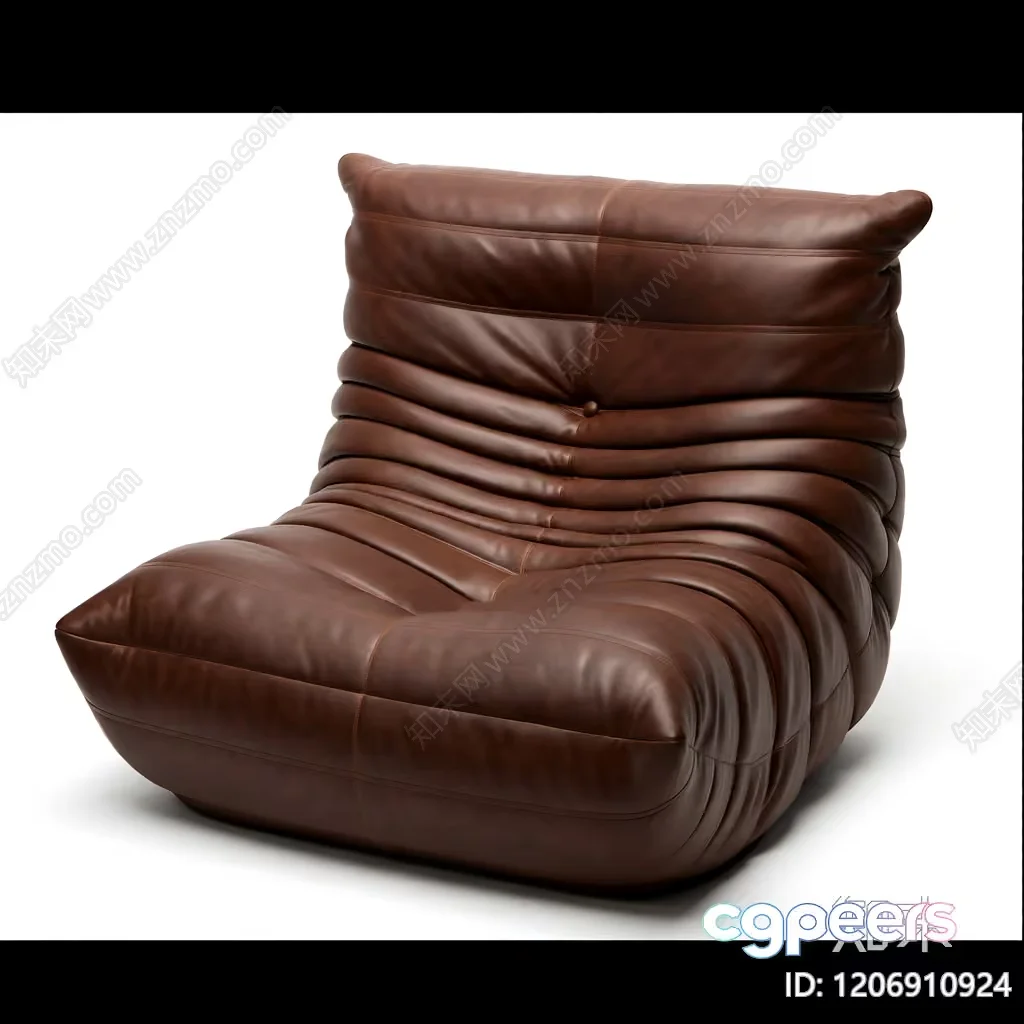 A Brown Leather Chair 3D Model – 6158 – VRAY Render