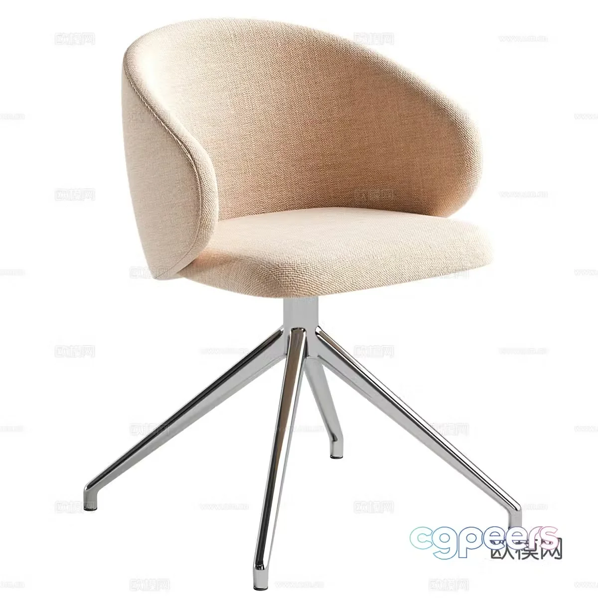 Modern Italian Tuka Upholstered Swing Chair 3D Model
