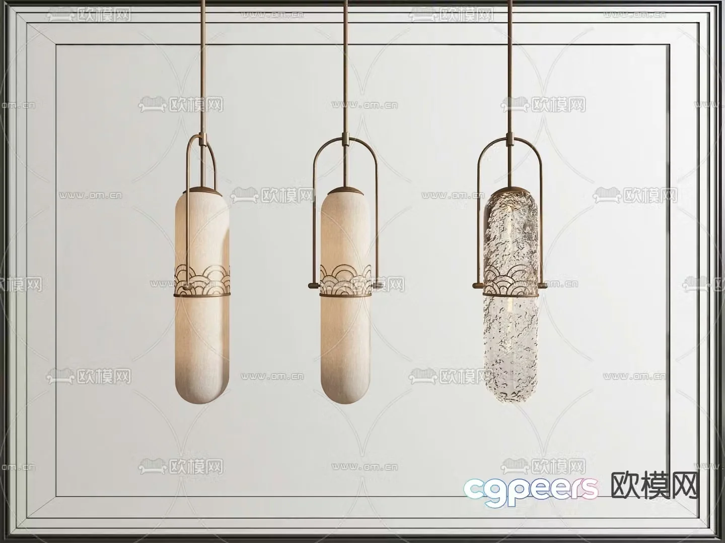 New Chinese style small chandelier 3d model