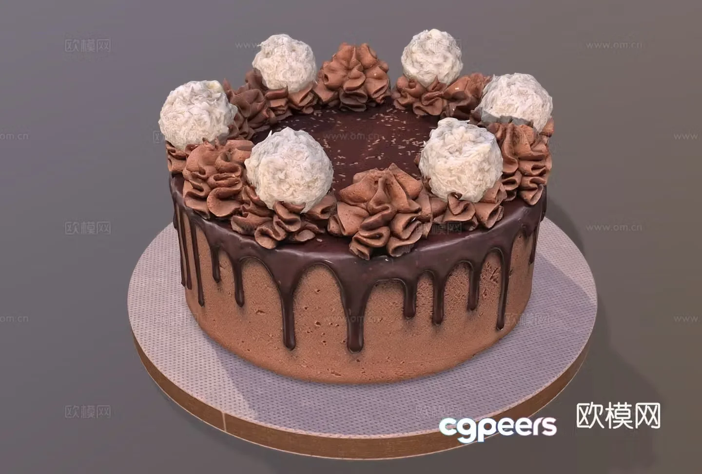 Food and drink Cream cake Chocolate cake Double layer cake Birthday cake 3d model