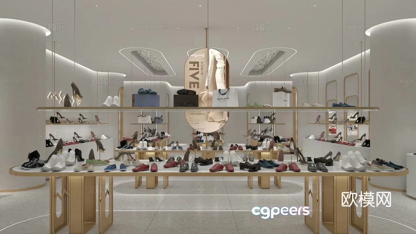 Modern shoe store exhibition hall 3d model