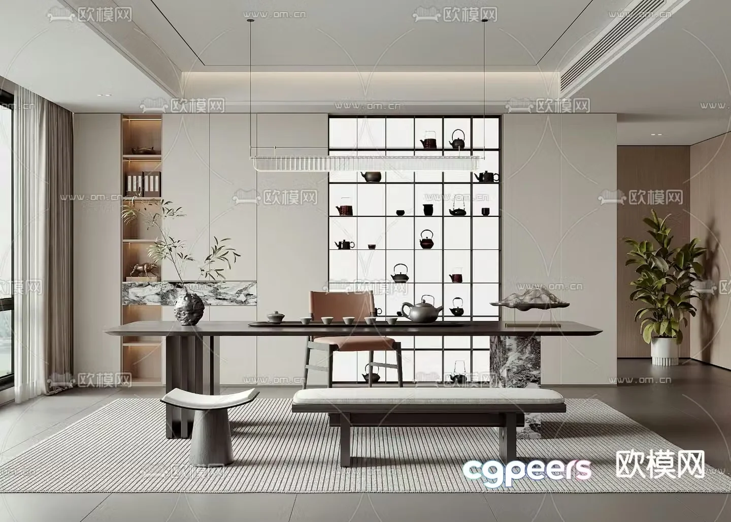 Modern tea room 3d model