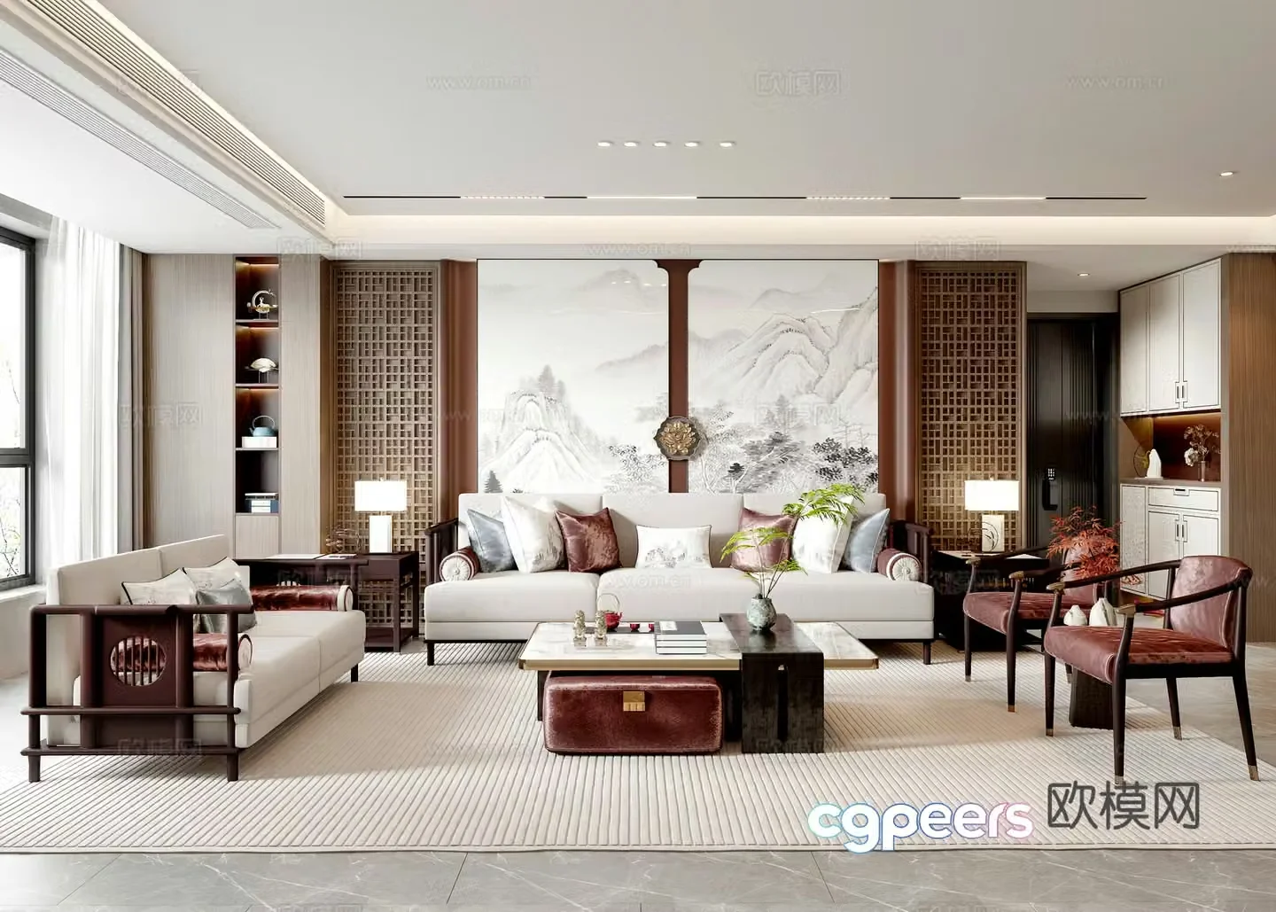 New Chinese living room 3D model