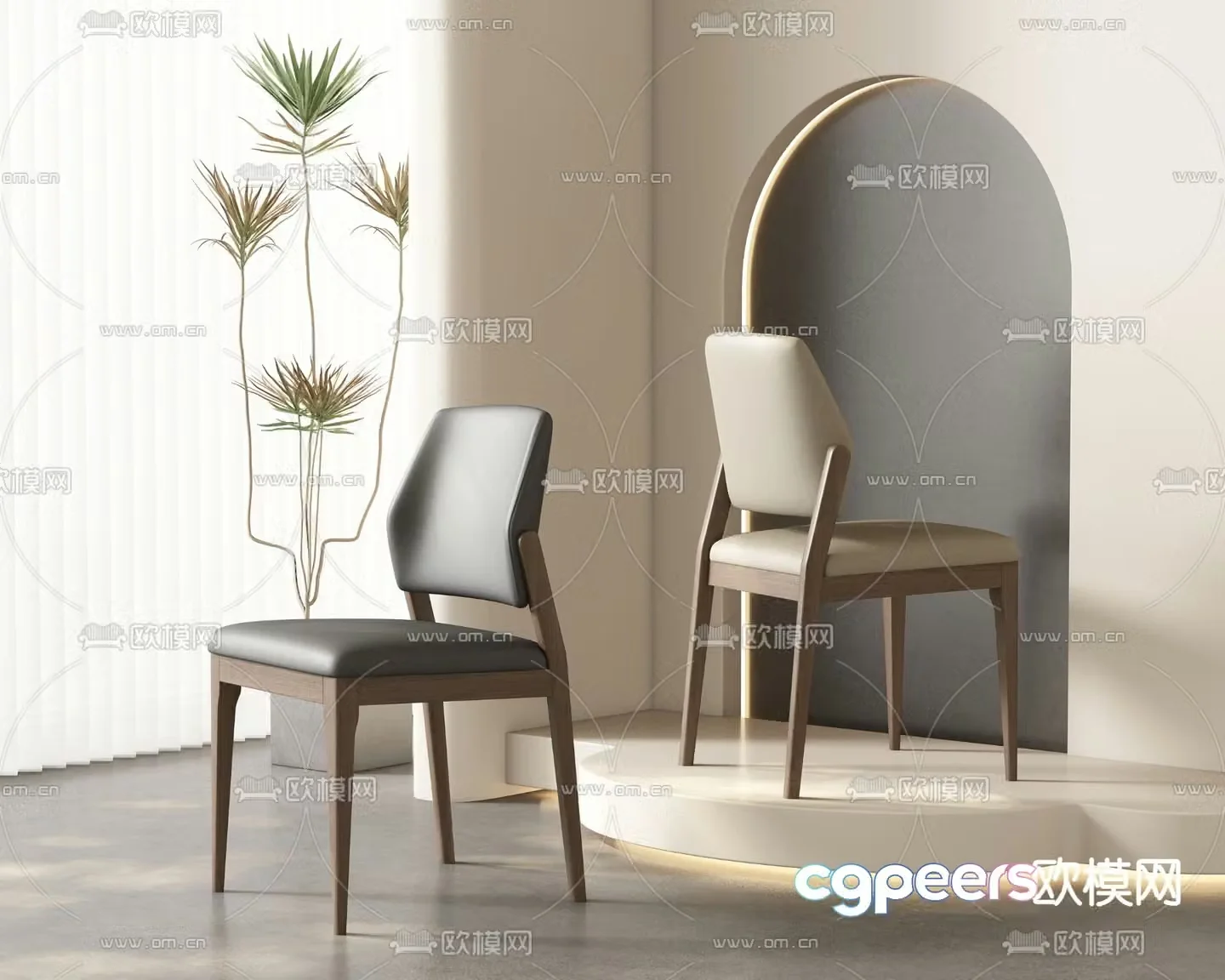 leather chair dining chair 3d model