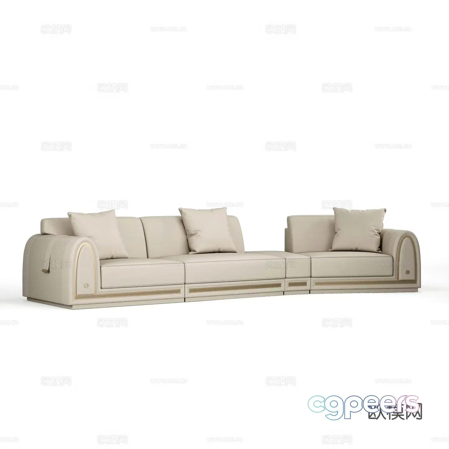 Modern three -person sofa 3D model