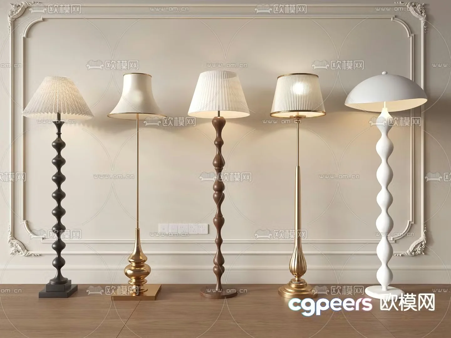 French floor lamp 3d model