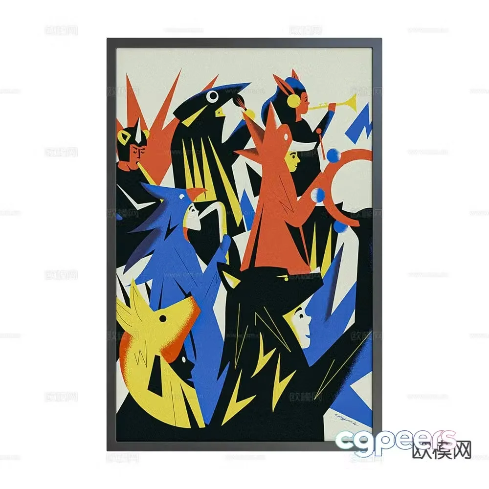 NC Design cartoon hanging painting decorative painting 3d model