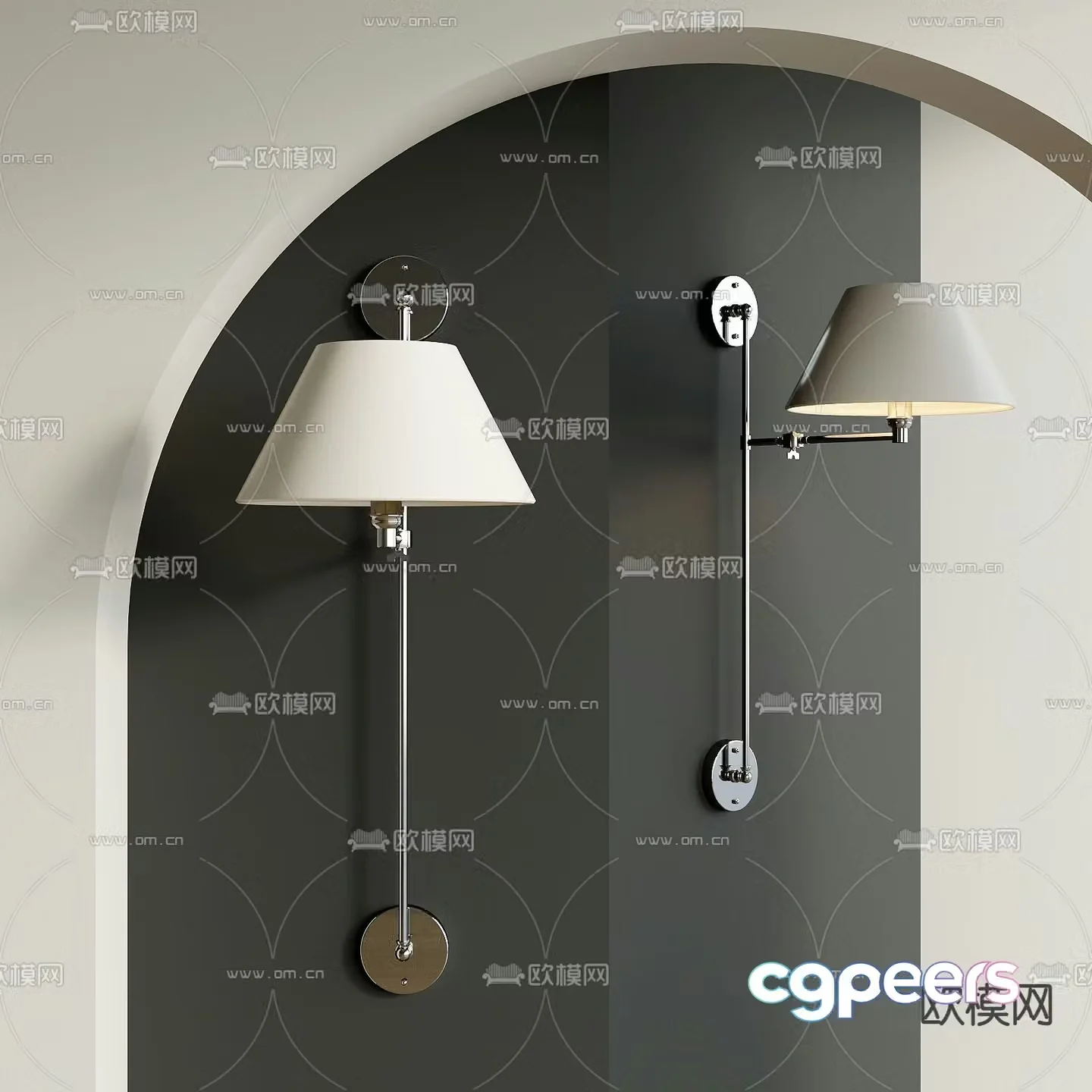 Metal wall light 3d model