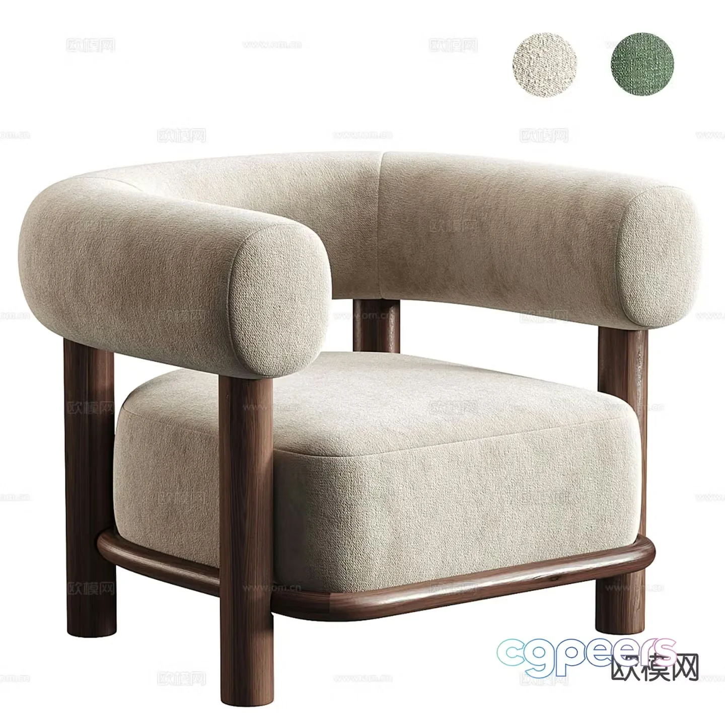 Italian sofa chair leisure chair 3d model