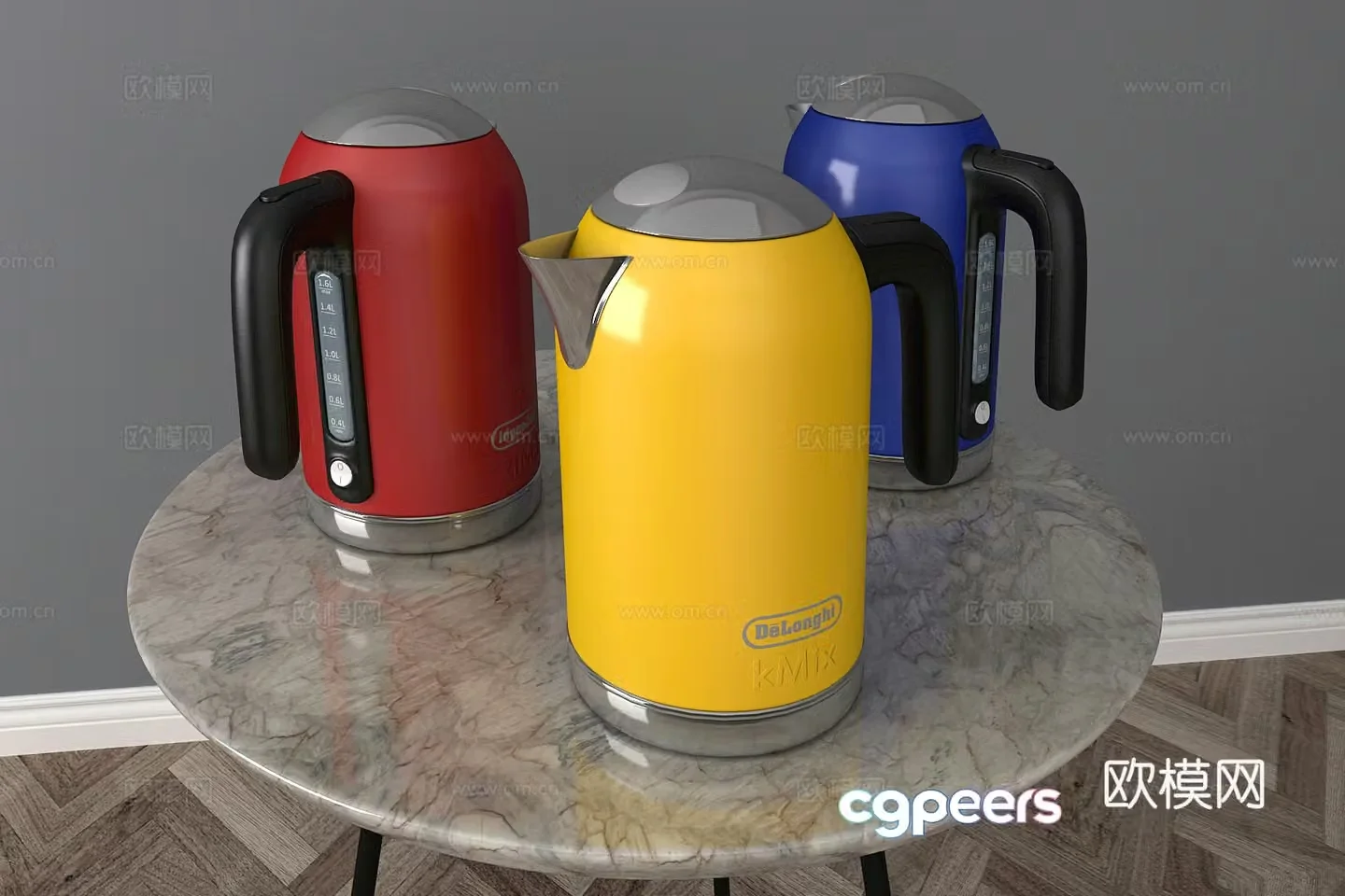 Modern colorful electric kettle 3d model