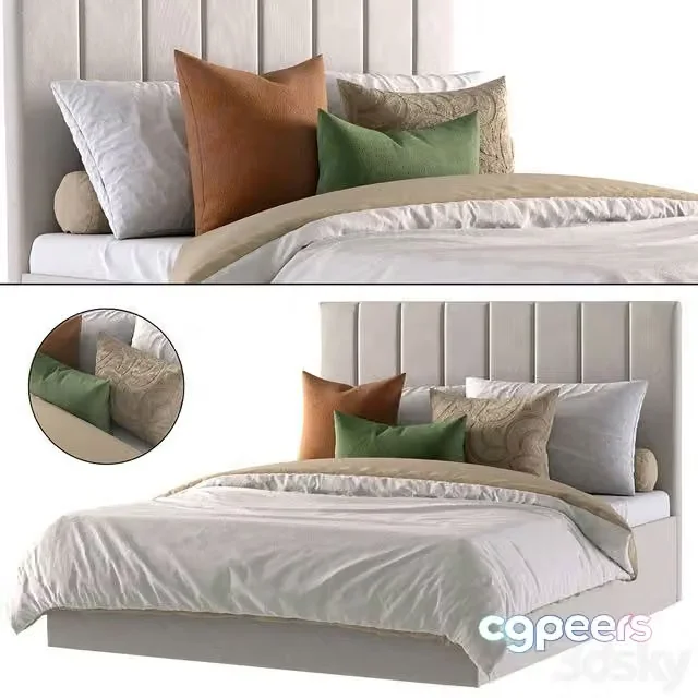 3ds Max Free – Bed Vega-Floor 160 Bucle White