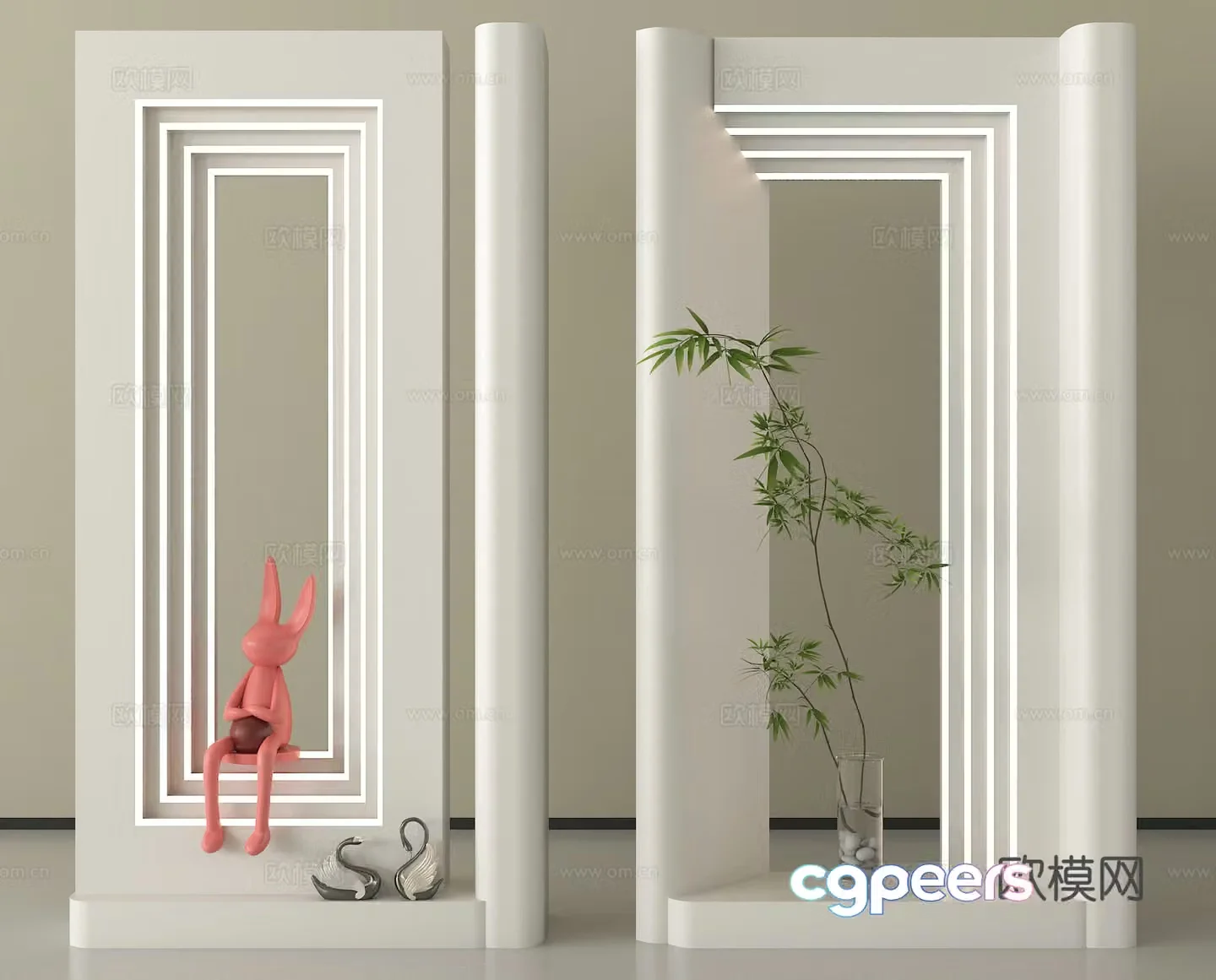 Modern White Room 3D Model – 5431 – VRAY Render