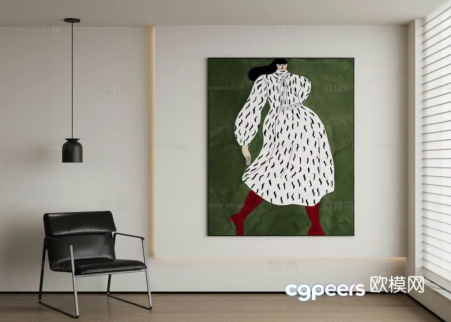 Modern decorative painting 3d model