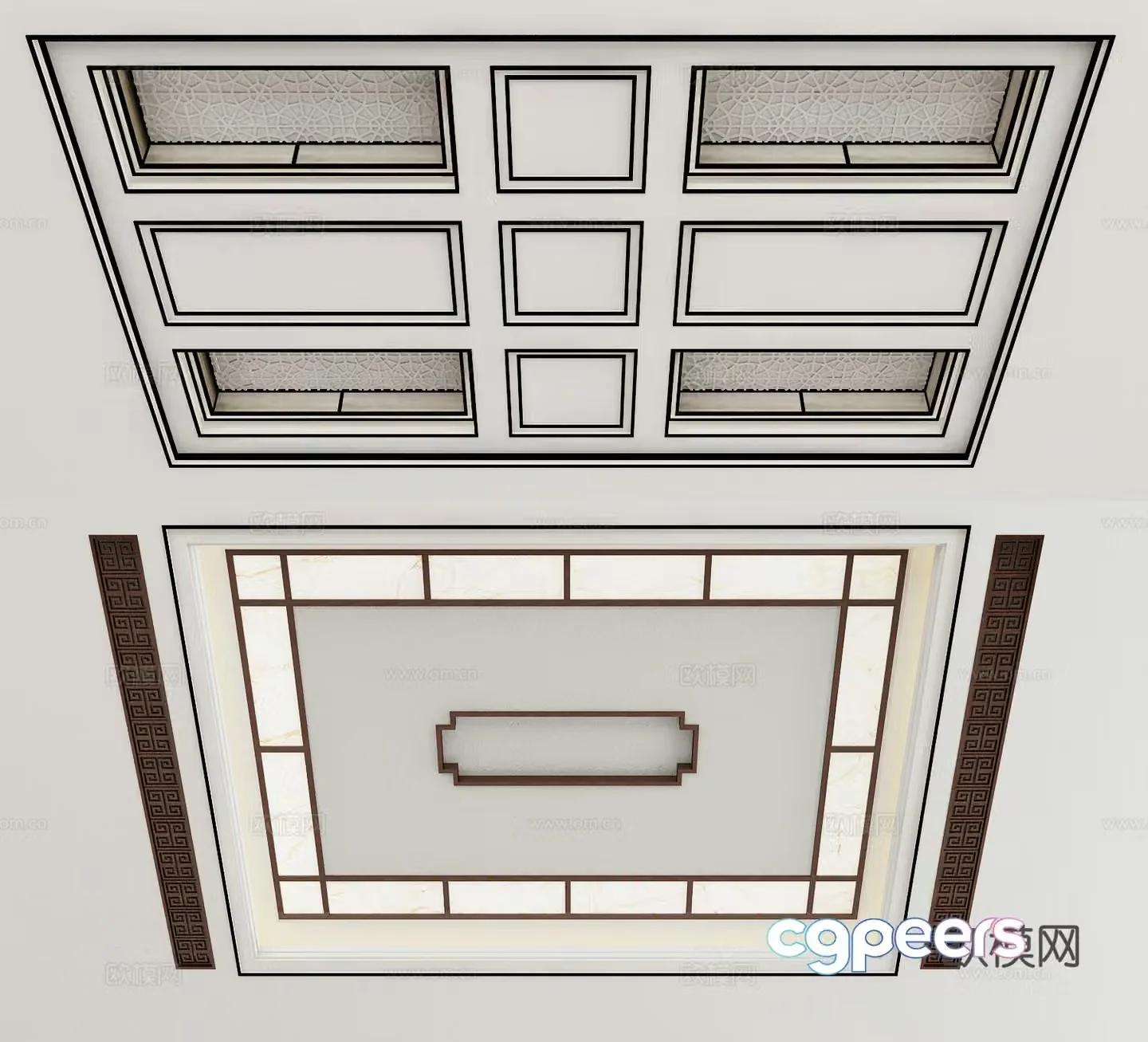 New Chinese style ceiling 3D model