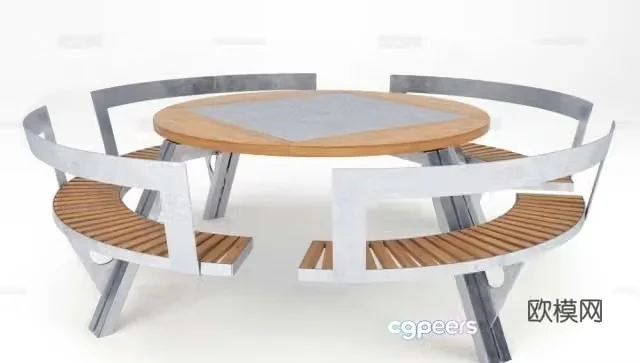 Outdoor table and chair 3d model