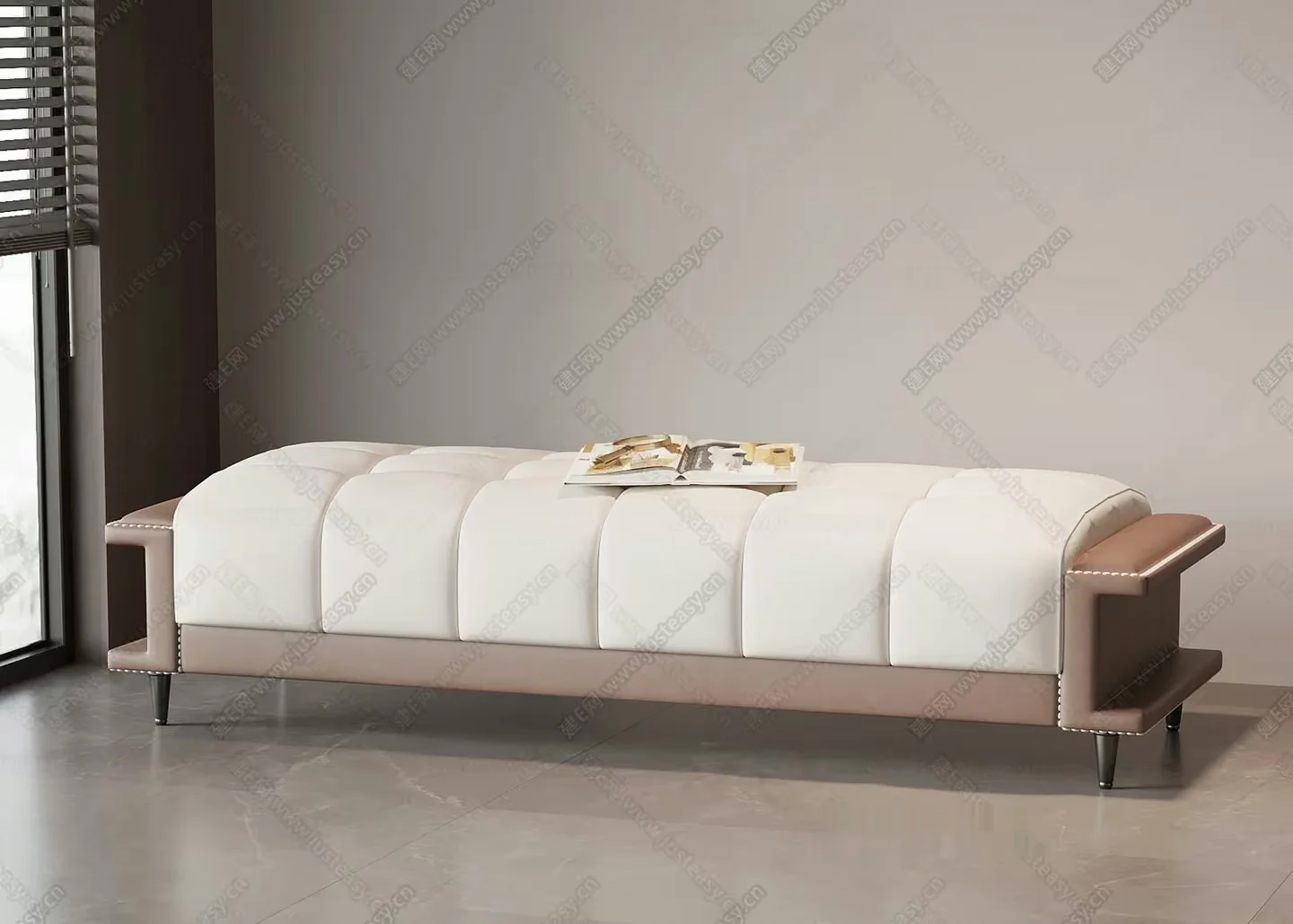 Modern Leather Sofa 3D Model – 15134 – VRAY Render
