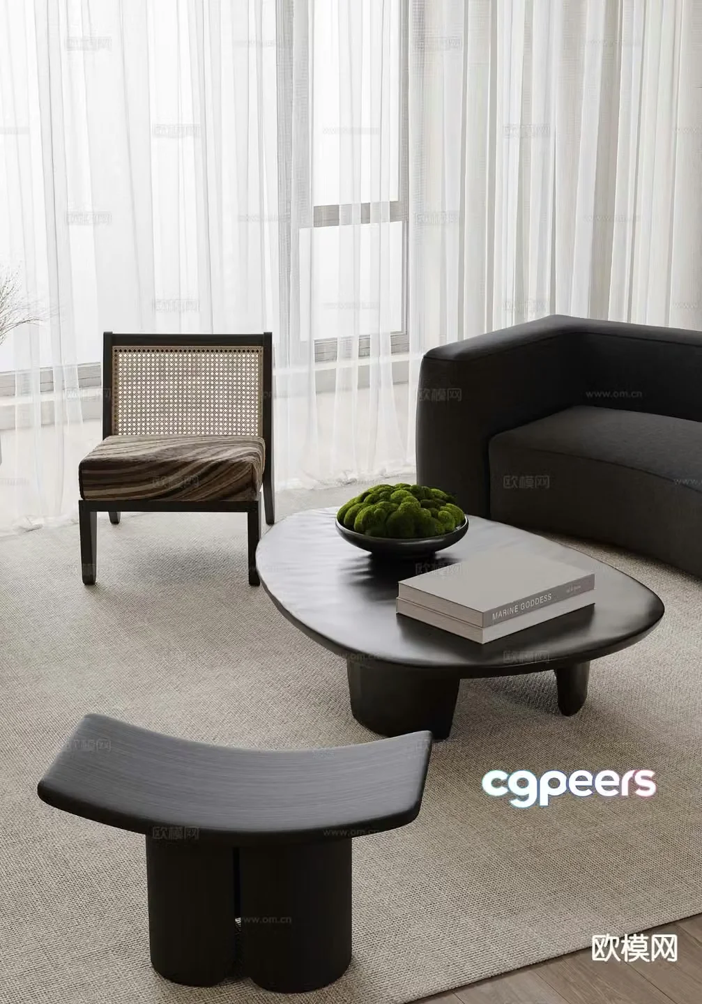 Modern sofa coffee table 3d model