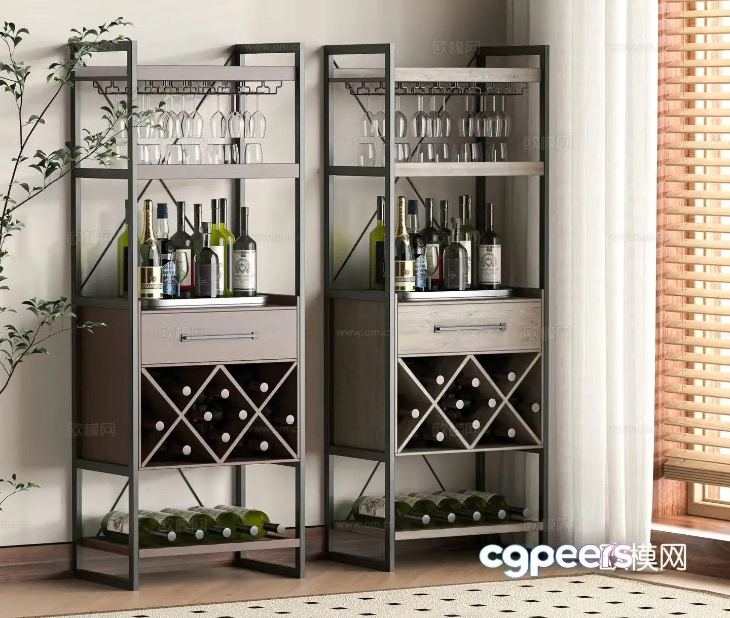 Modern wine cabinet 3d model