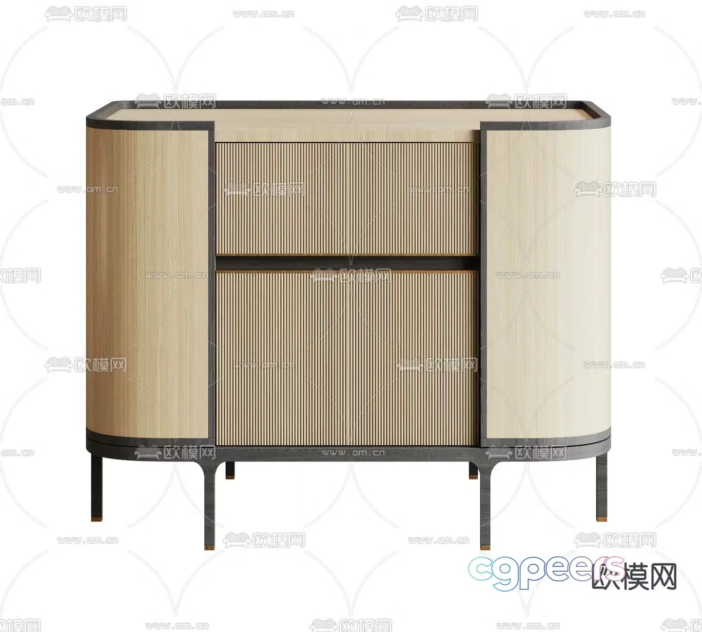 Frato log style bedside table 3d model