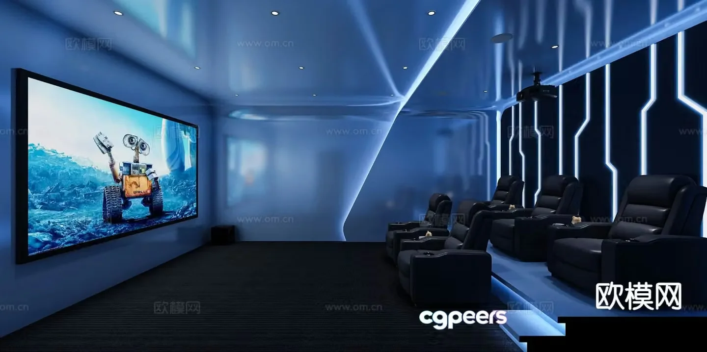 Modern audio-visual room audio-visual room 3d model