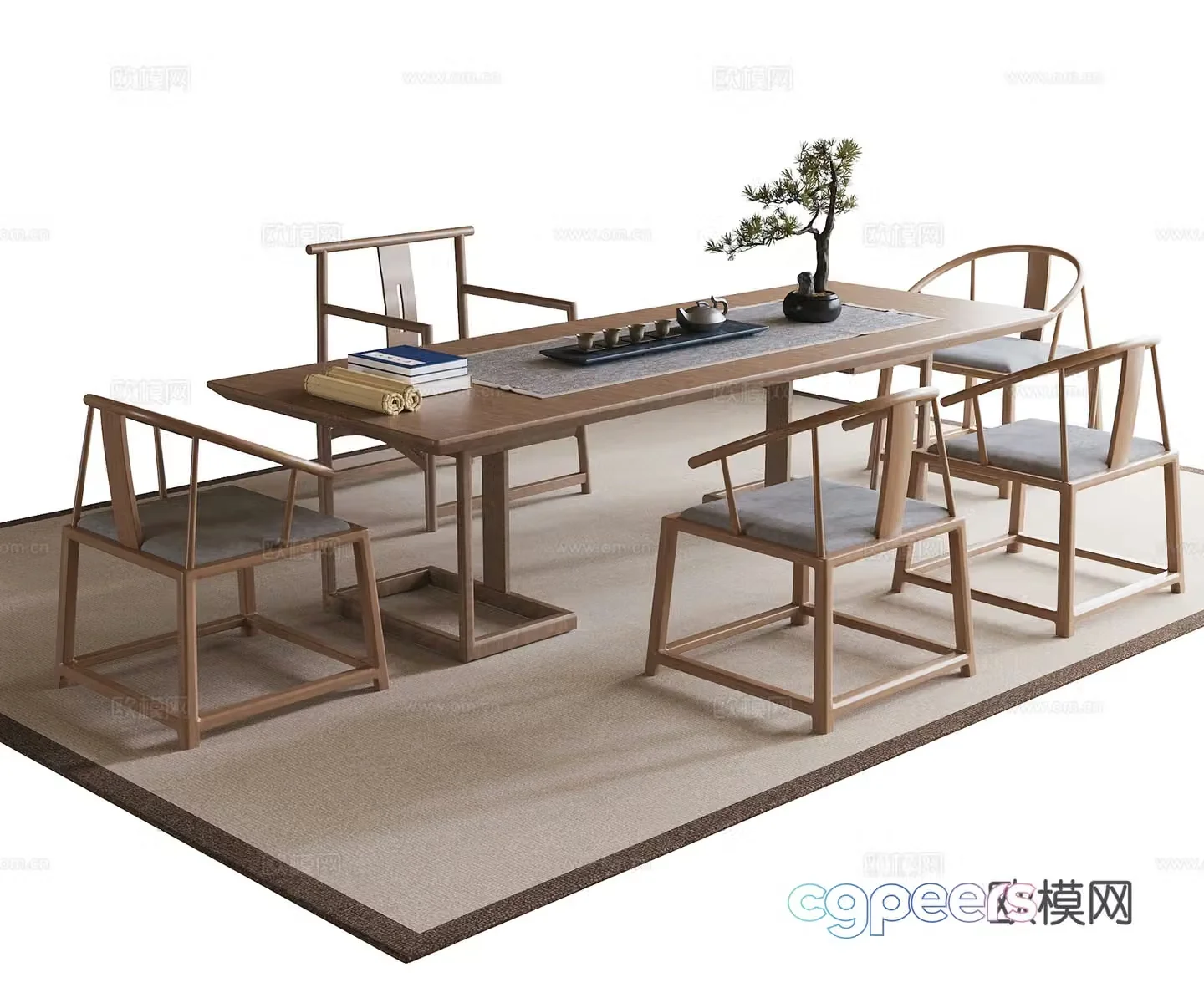 Modern tea table and chair Tea chair Tea table 3d model