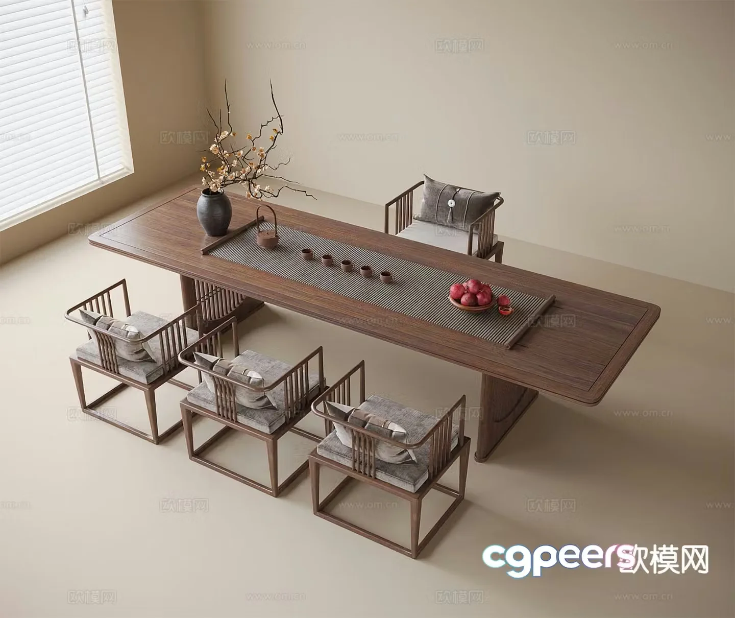New Chinese style tea table tea table 3d model