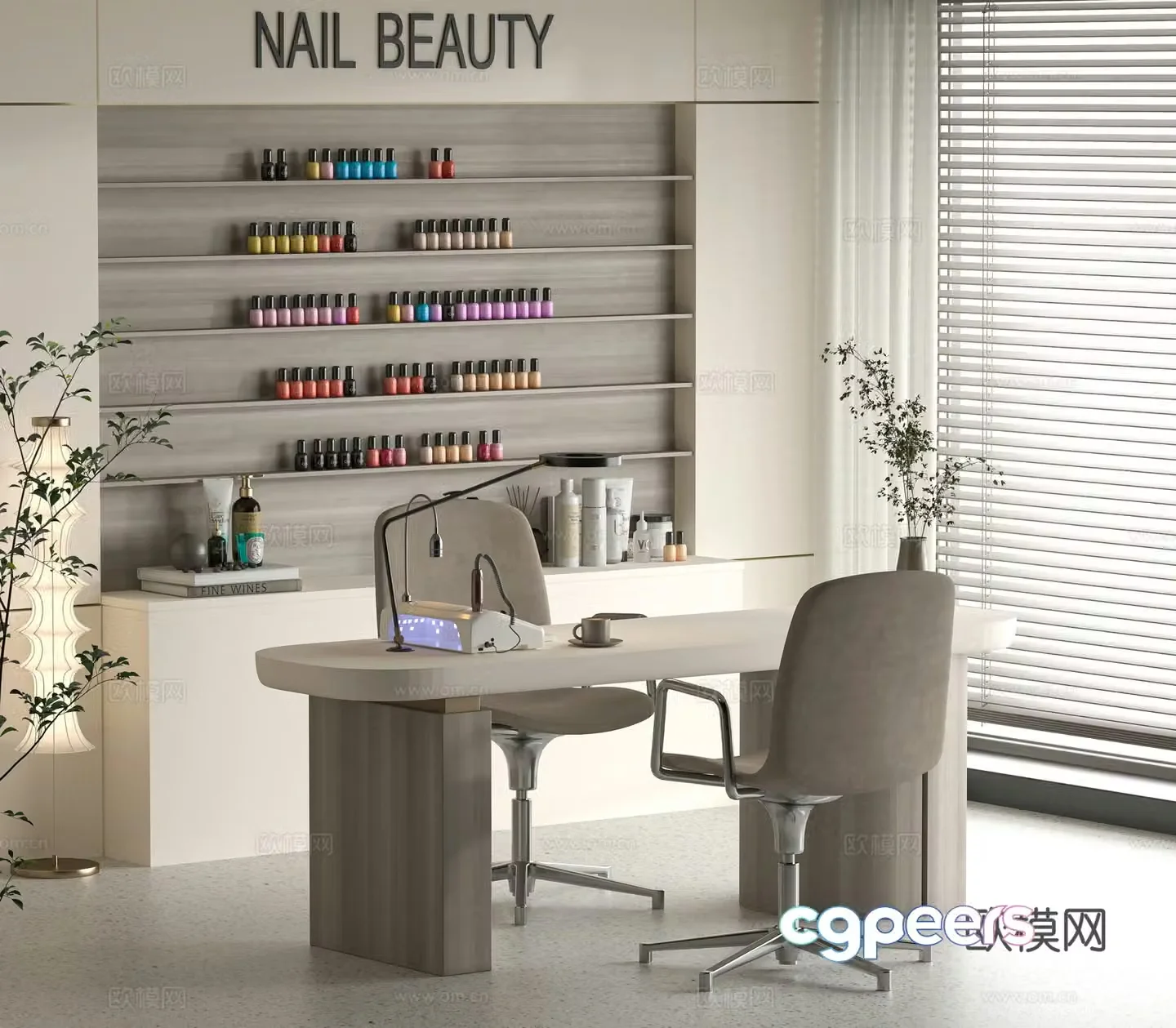 Modern nail salon 3d model