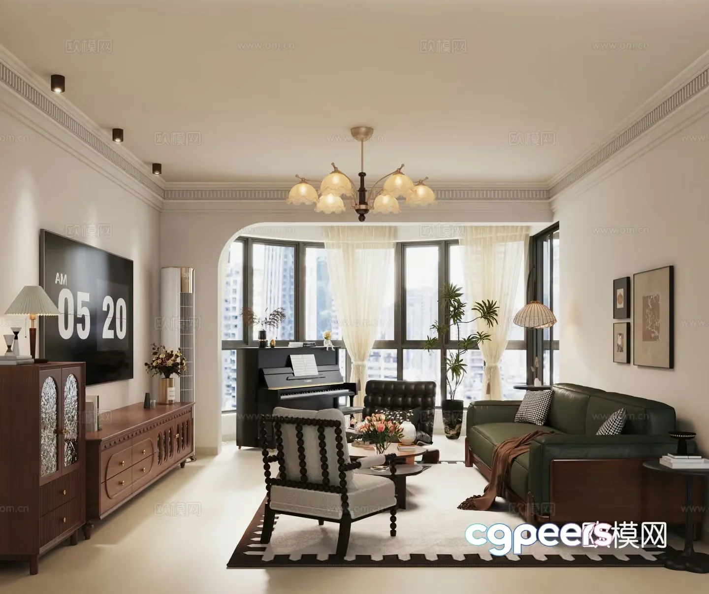 Modern Living Room 3D Model – 12157 – VRAY Render