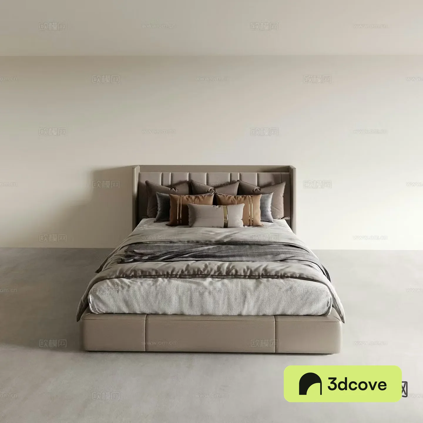 Modern double bed hotel bed
