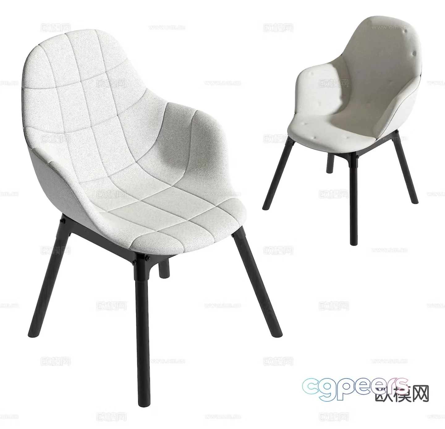 Modern chair single chair dining chair 3d model