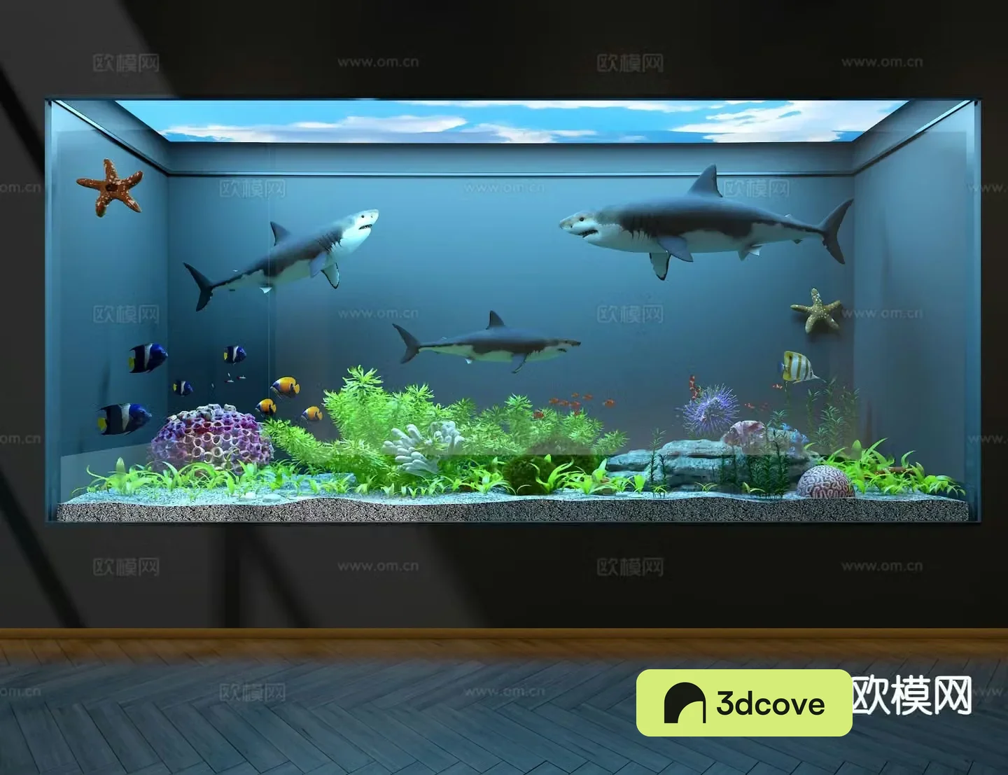 Landscape fish tank ecological fish tank aquarium