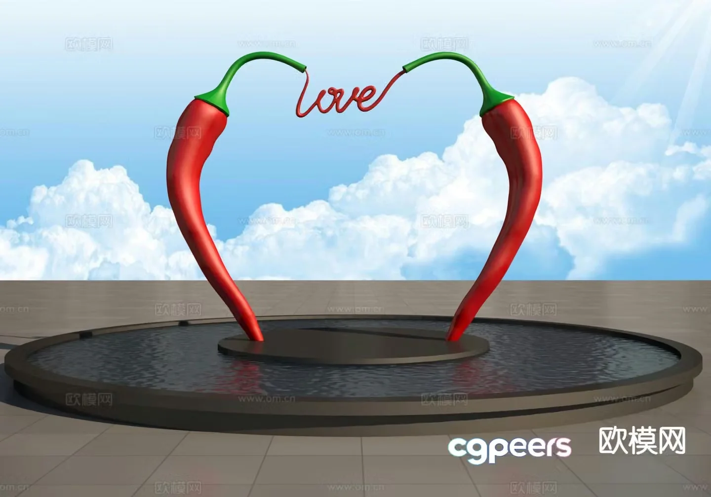 LOVE love sculpture chili sculpture 3d model