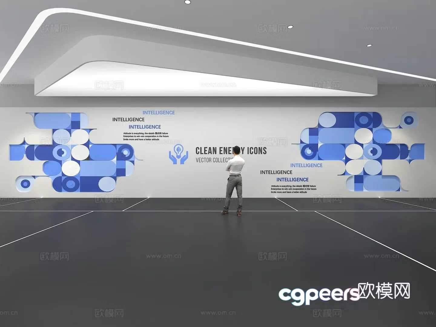 Cultural wall Corporate culture wall Education Theme wall Exhibition hall Campus culture Corridor 3D model