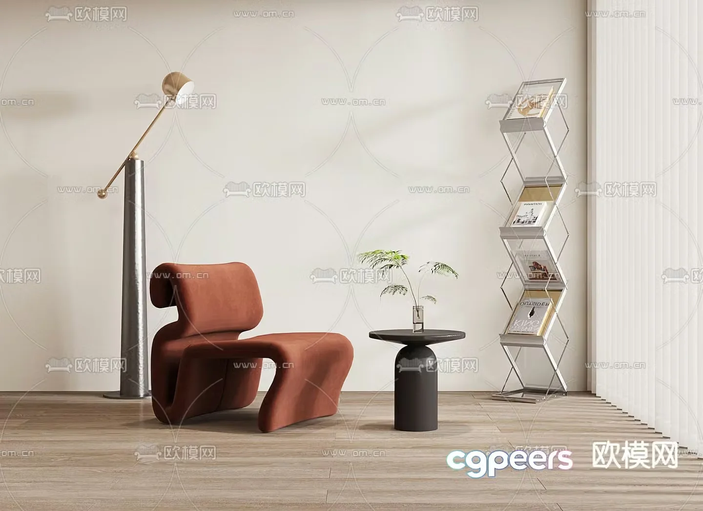 Fashion chair leisure chair table 3d model